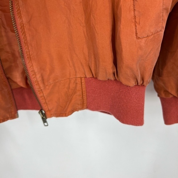 Corsini vintage silk boho rust orange bomber jacket L - Picture 11 of 17